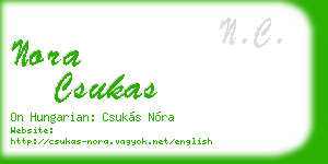 nora csukas business card