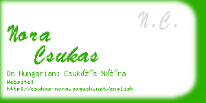 nora csukas business card